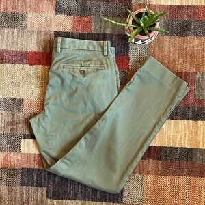 J.Crew Bowery olive green stretch chinos 30x30